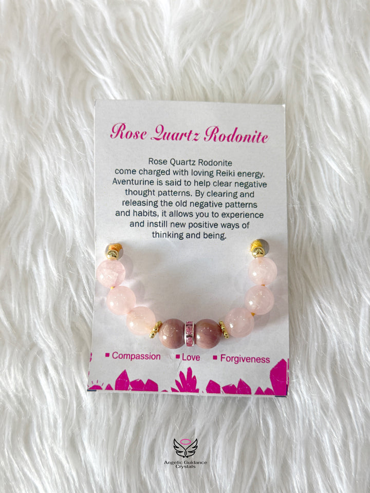 Rose Quartz Rhodonite Rakhi