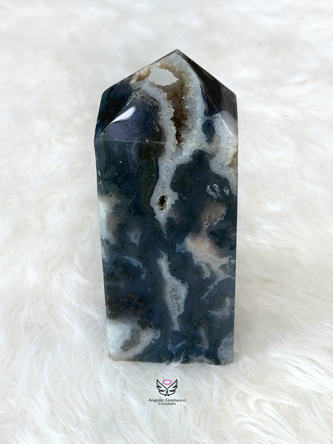 Moss Agate Druzy Tower 3