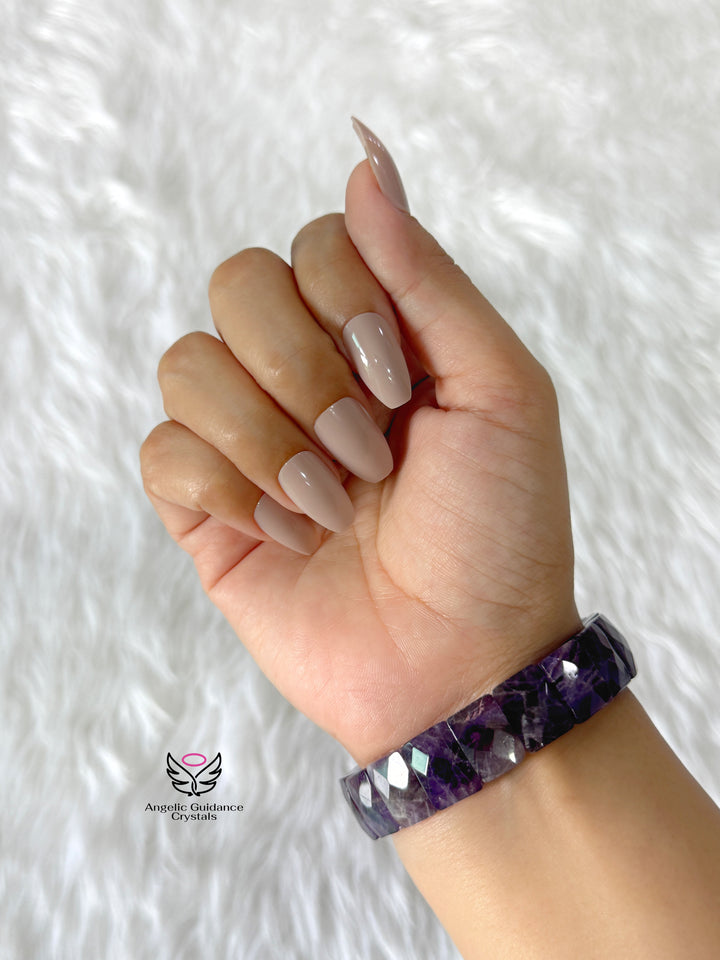 Amethyst Pyramid Bracelet