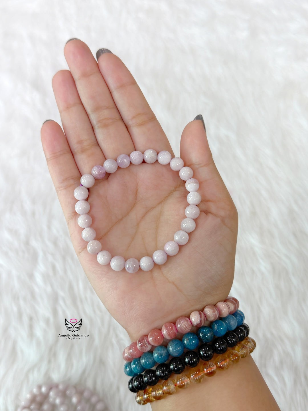 Kunzite Round Bracelet Aa 8mm