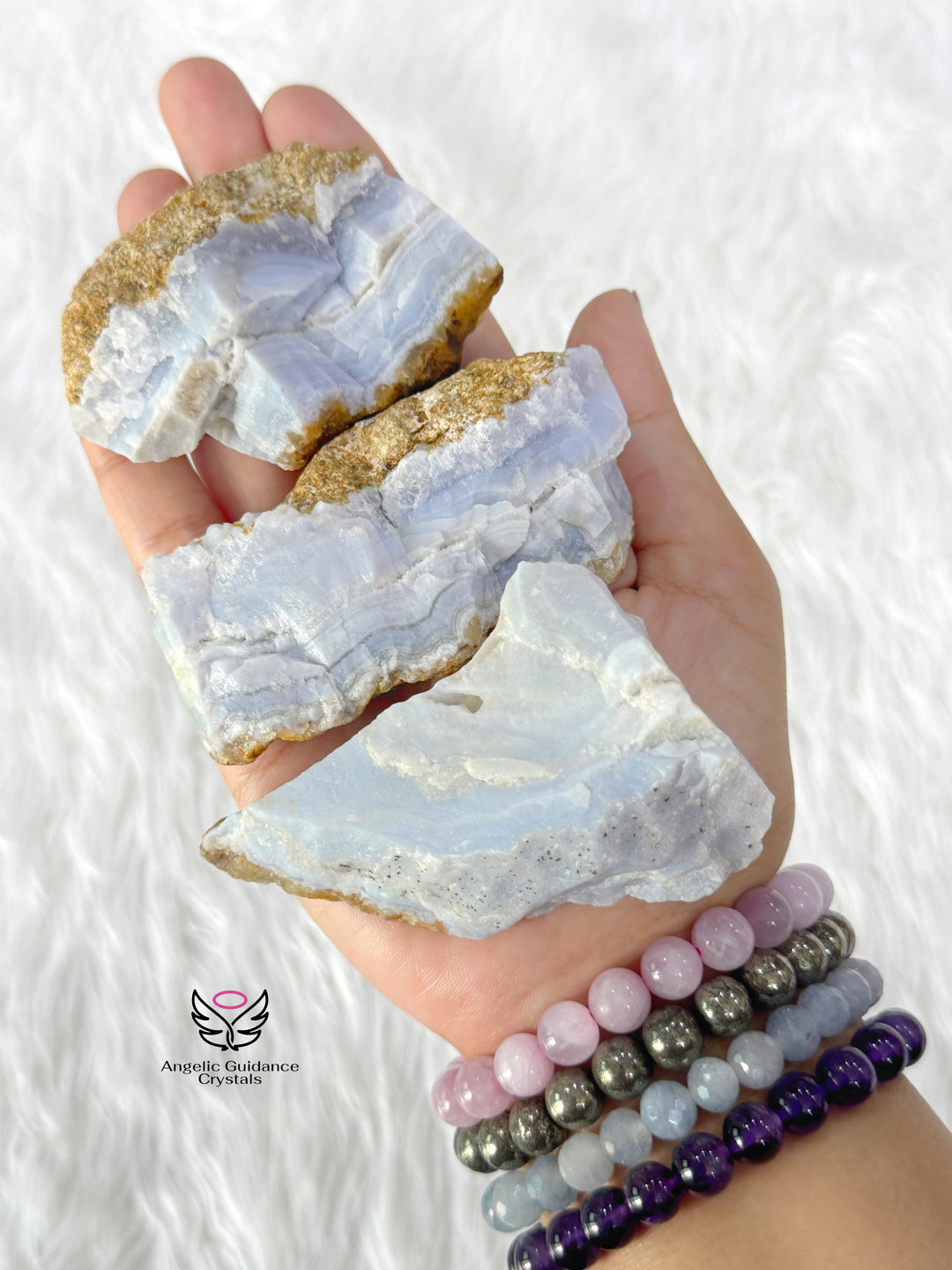 Blue Lace Agate Raw Stone Large