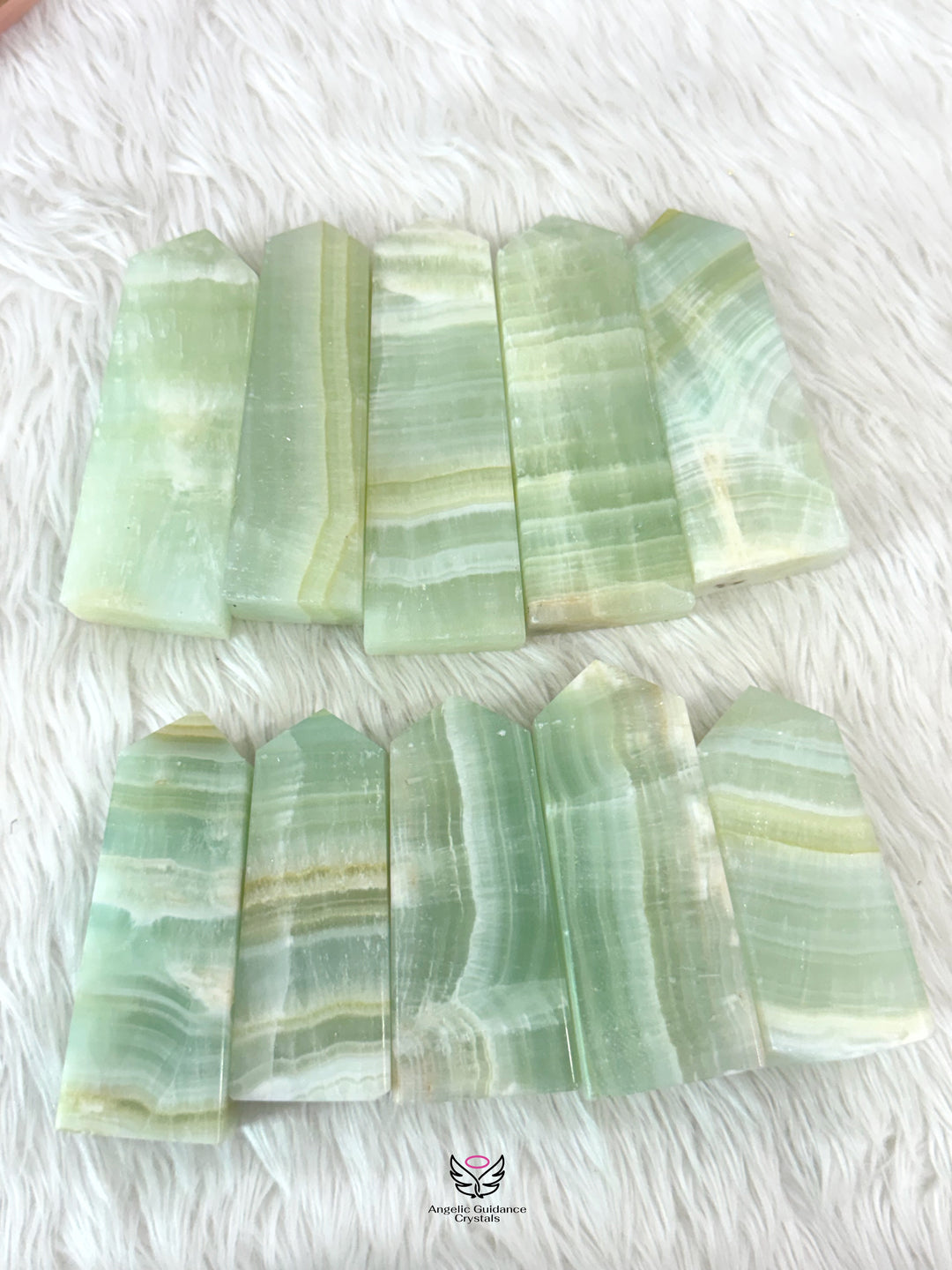 Pistachio Green Calcite Tower Large