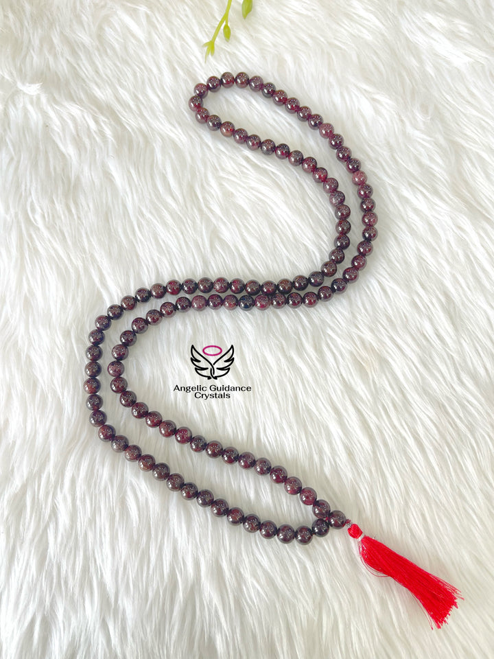 Garnet Round Mala 108 Beads