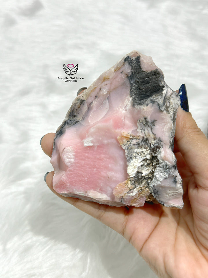 Pink Opal Raw Stone From Peru Large