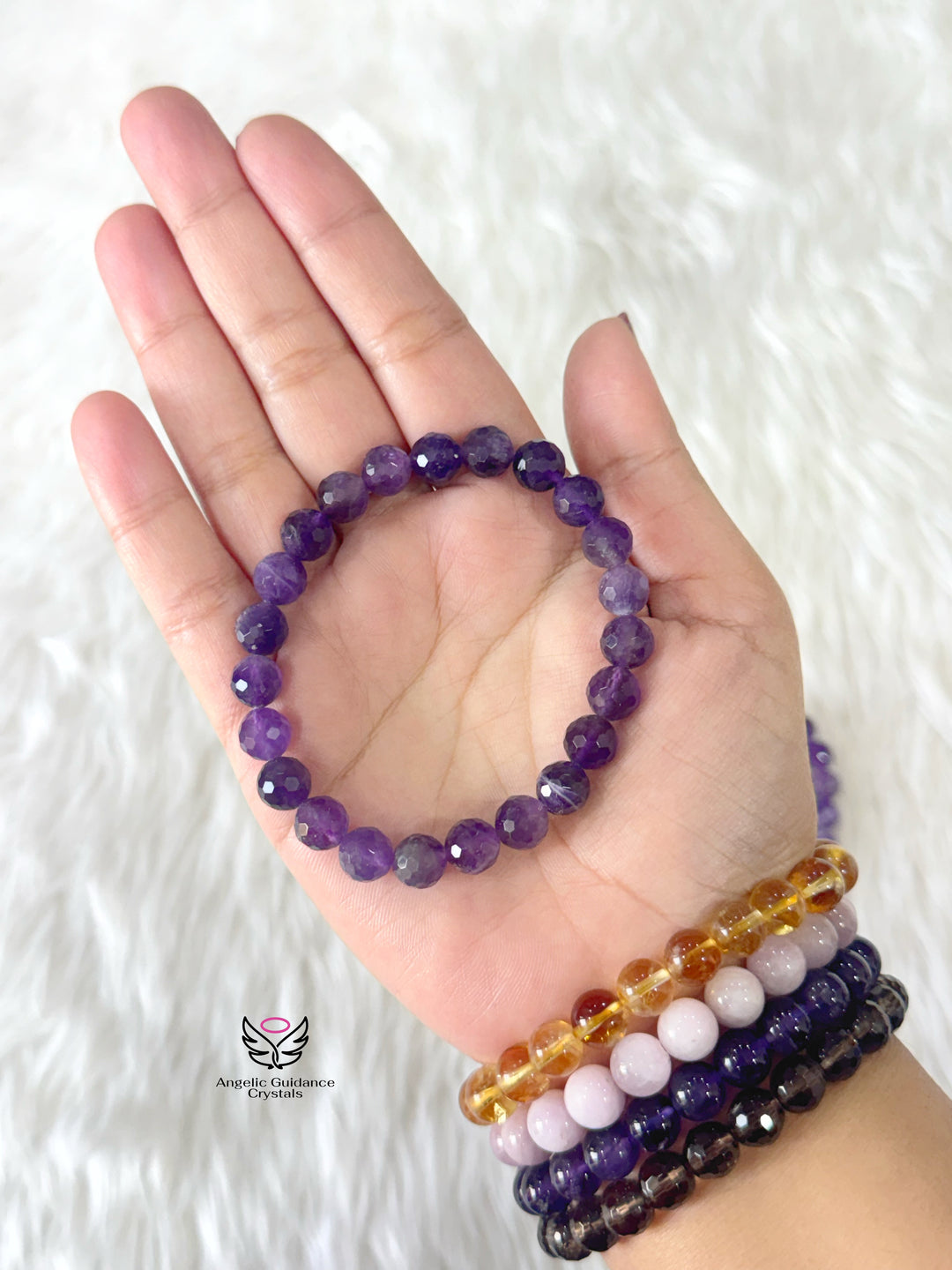 Amethyst Faceted Bracelet AAA 8mm