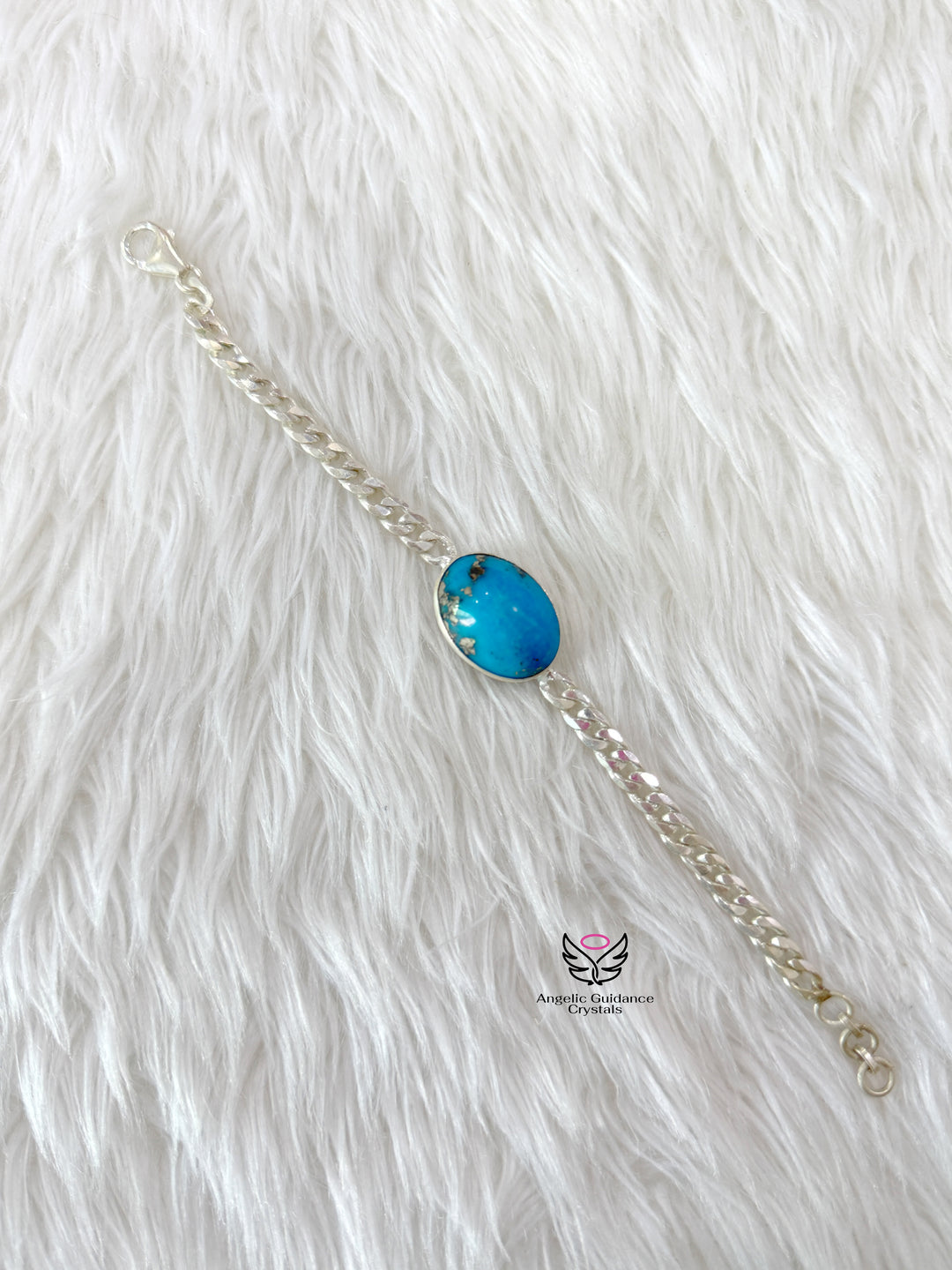 Turquoise Iranian Firoza Silver Bracelet
