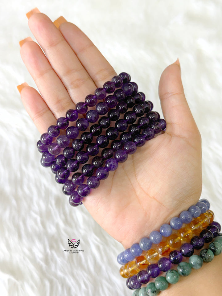 Amethyst Bracelet AAA 8mm