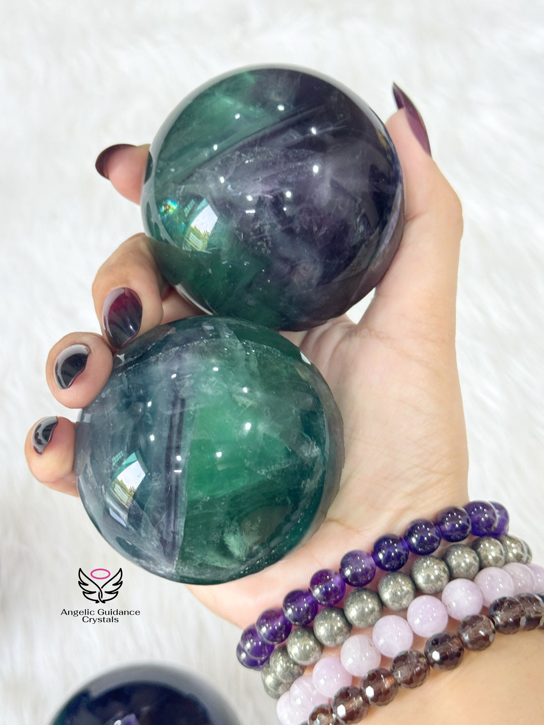 Rainbow Fluorite Sphere  Large AAA