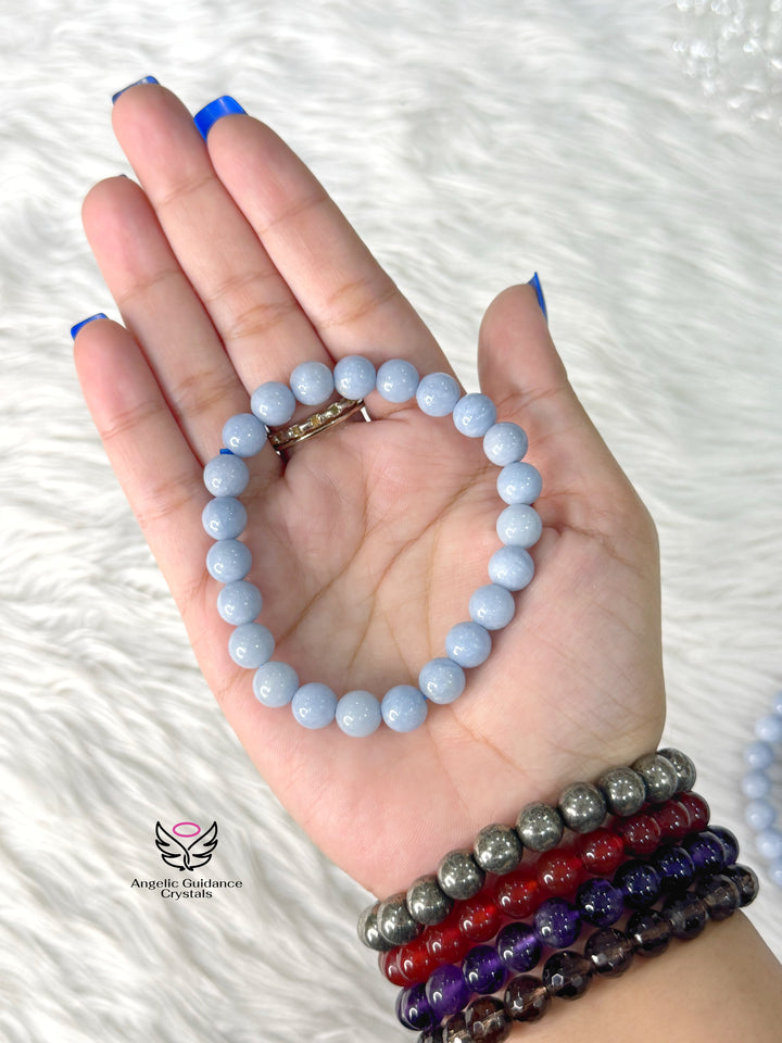 Angelite Natural Bracelet 8mm AAA