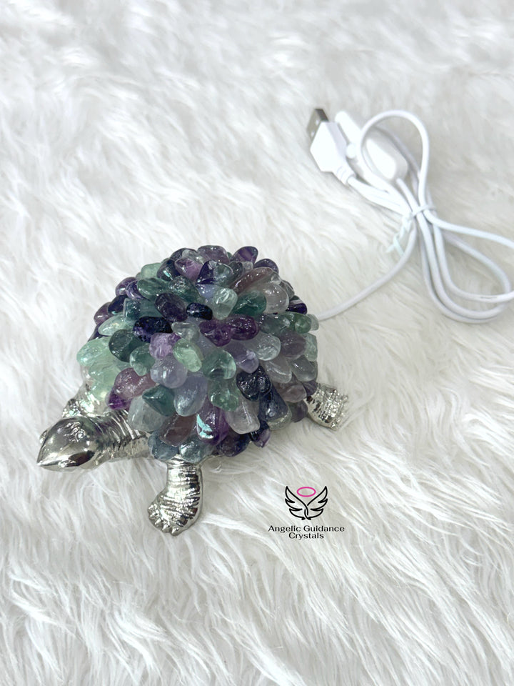 Rainbow Fluorite Tortoise Lamp 1