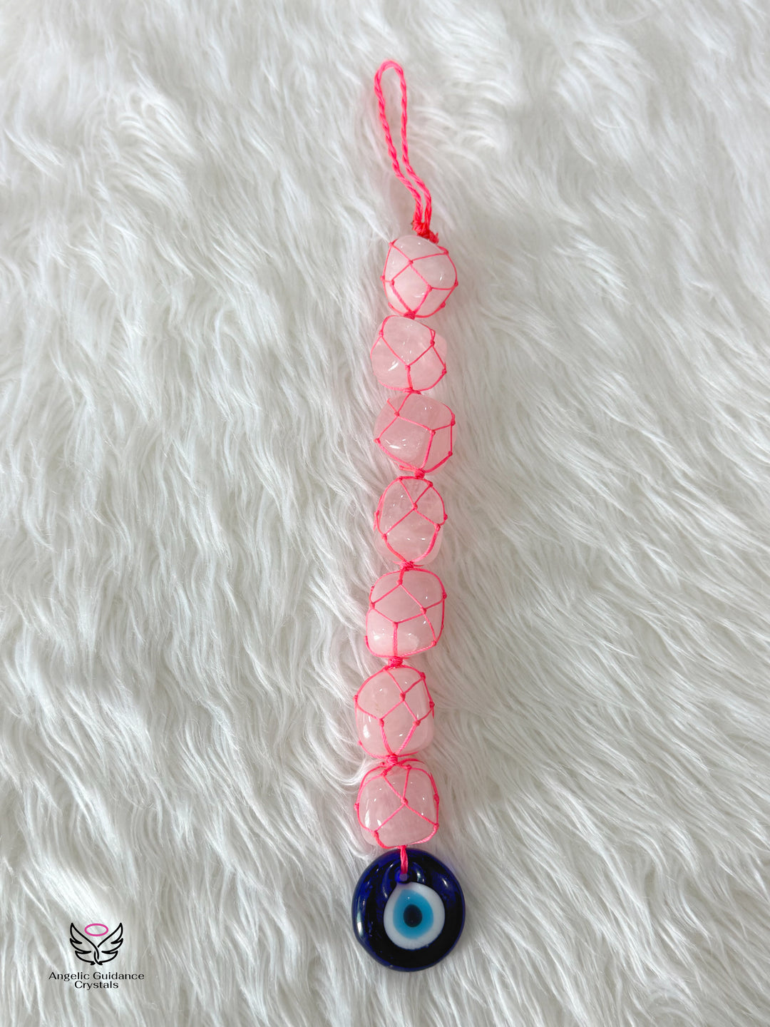 Rose Quartz Evil Eye Hanging For Love