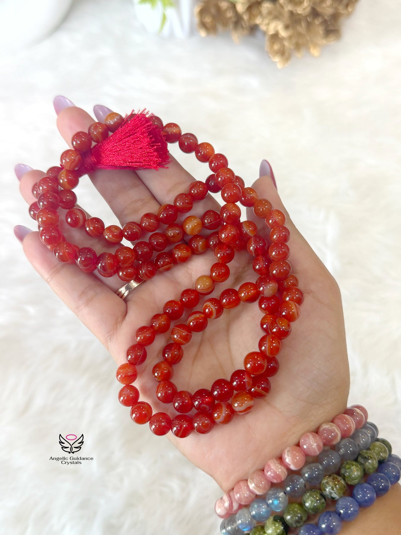 Carnelian Round 108 Beads Mala Aaa – Angelic Guidance Crystals