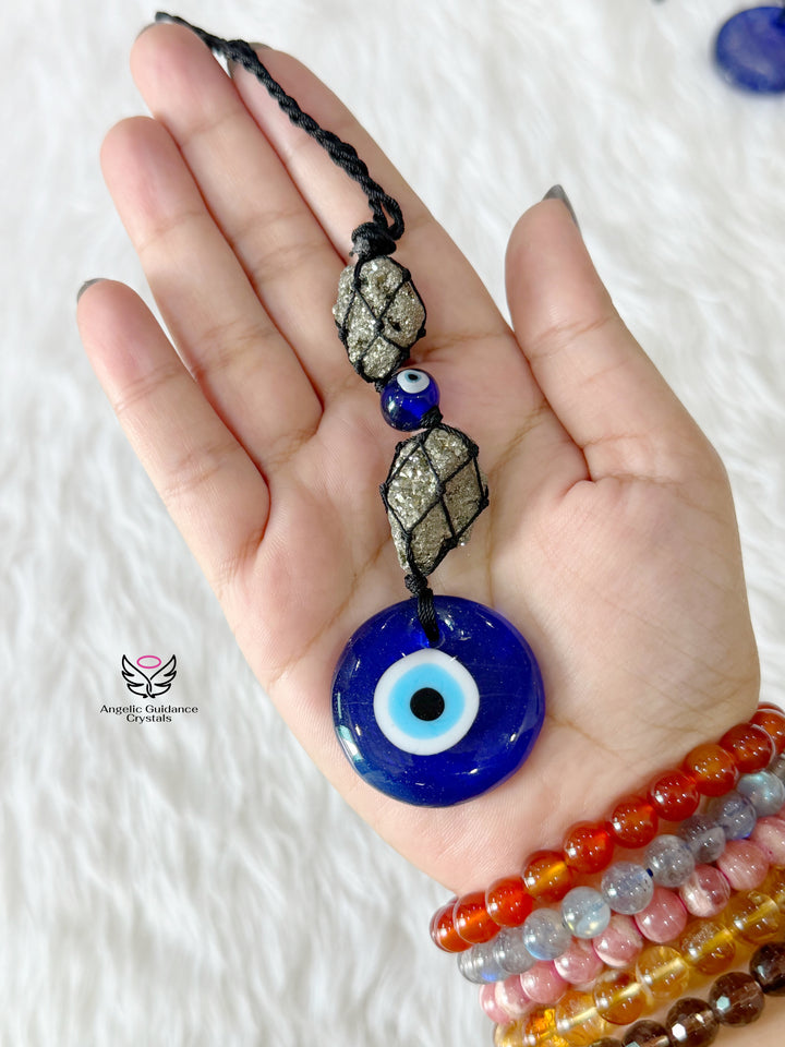 Pyrite Clusters Evil Eye Hanging For Wealth