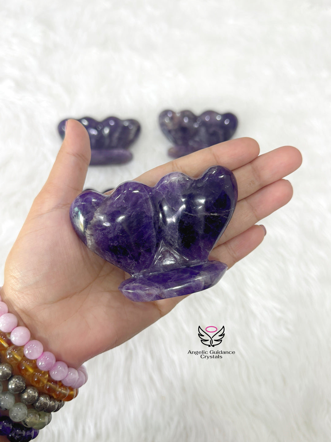 Amethyst Twin Heart