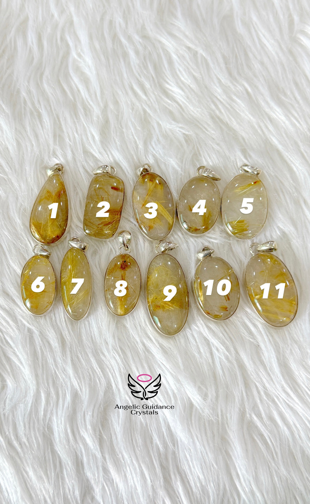 Golden Rutilated Quartz Silver Pendant | Intuition And Transformation