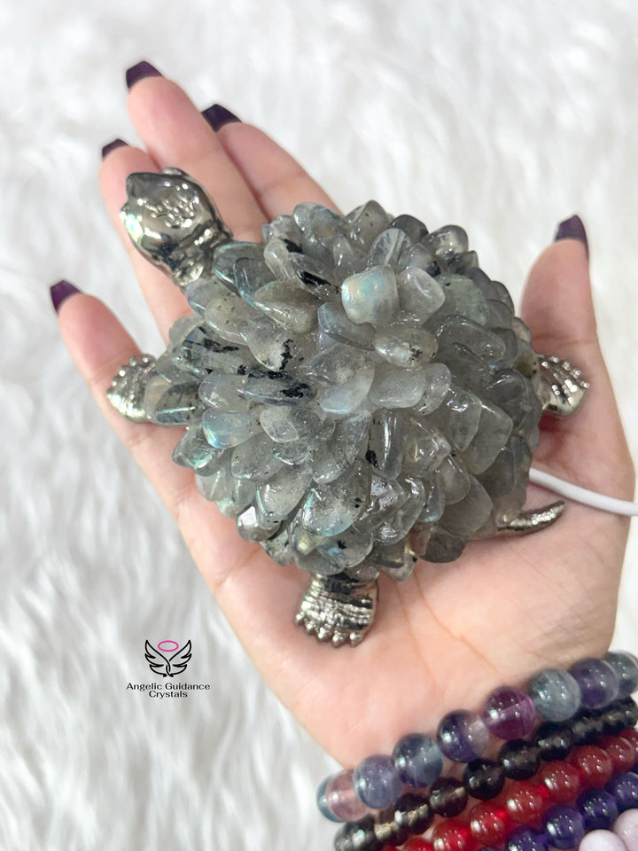 Labradorite Tortoise Lamp