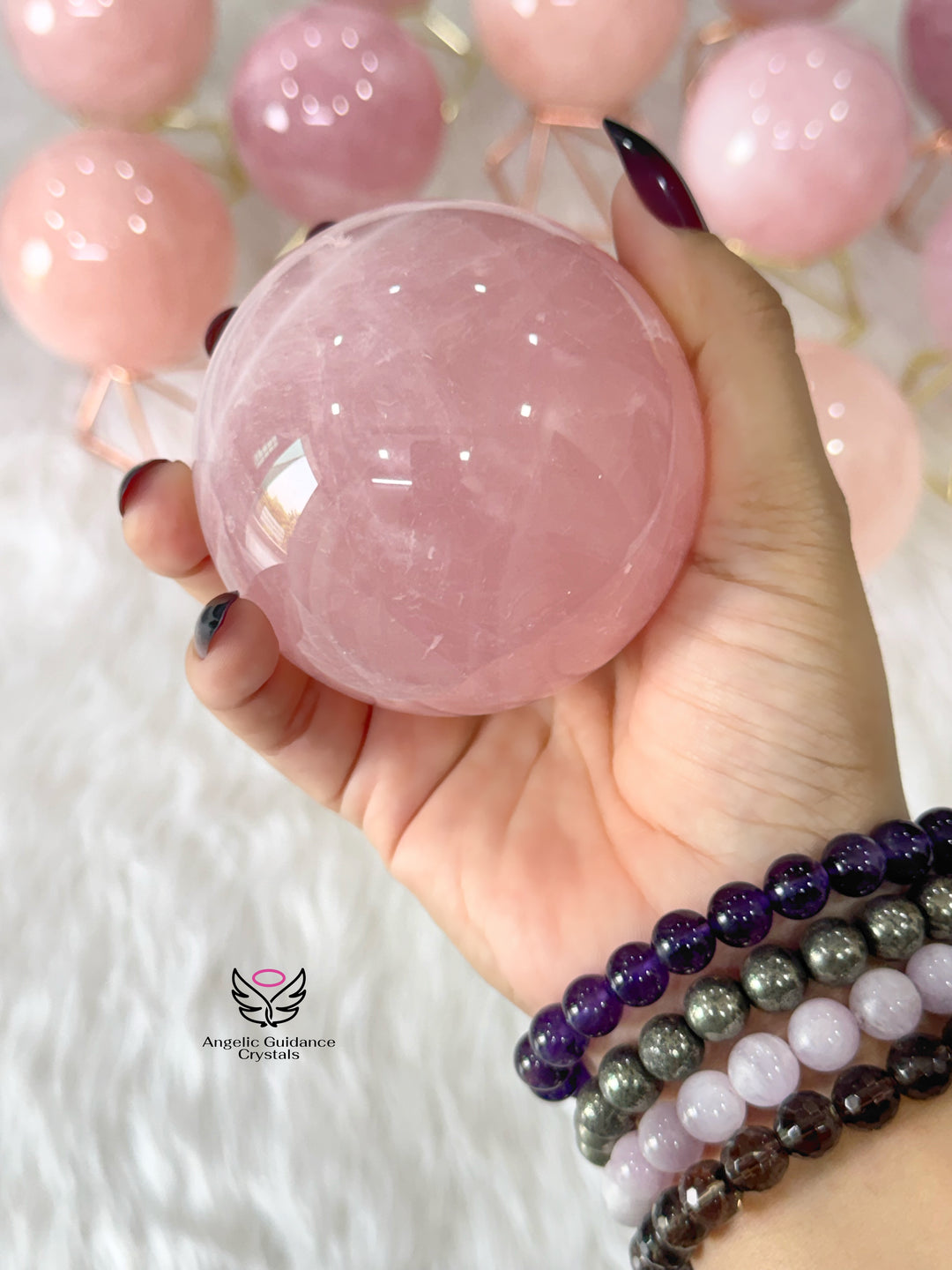 Rose Quartz Sphere Large Aaa