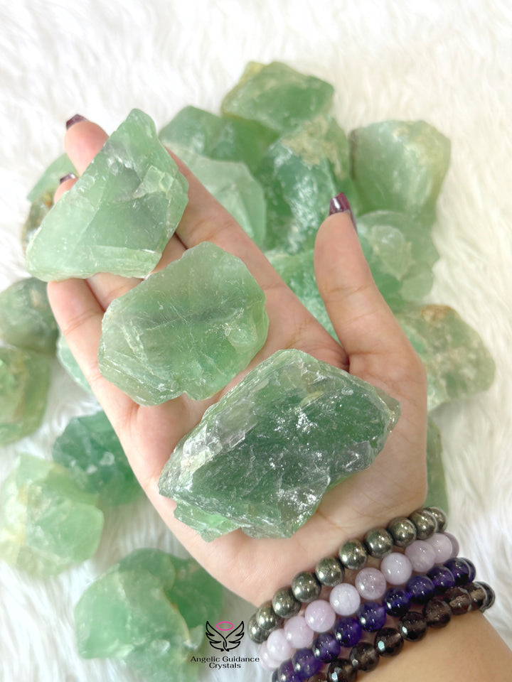 Green Fluorite Rawstone Large