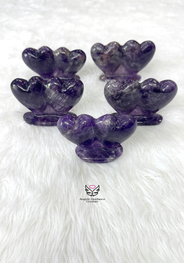 Amethyst Twin Heart