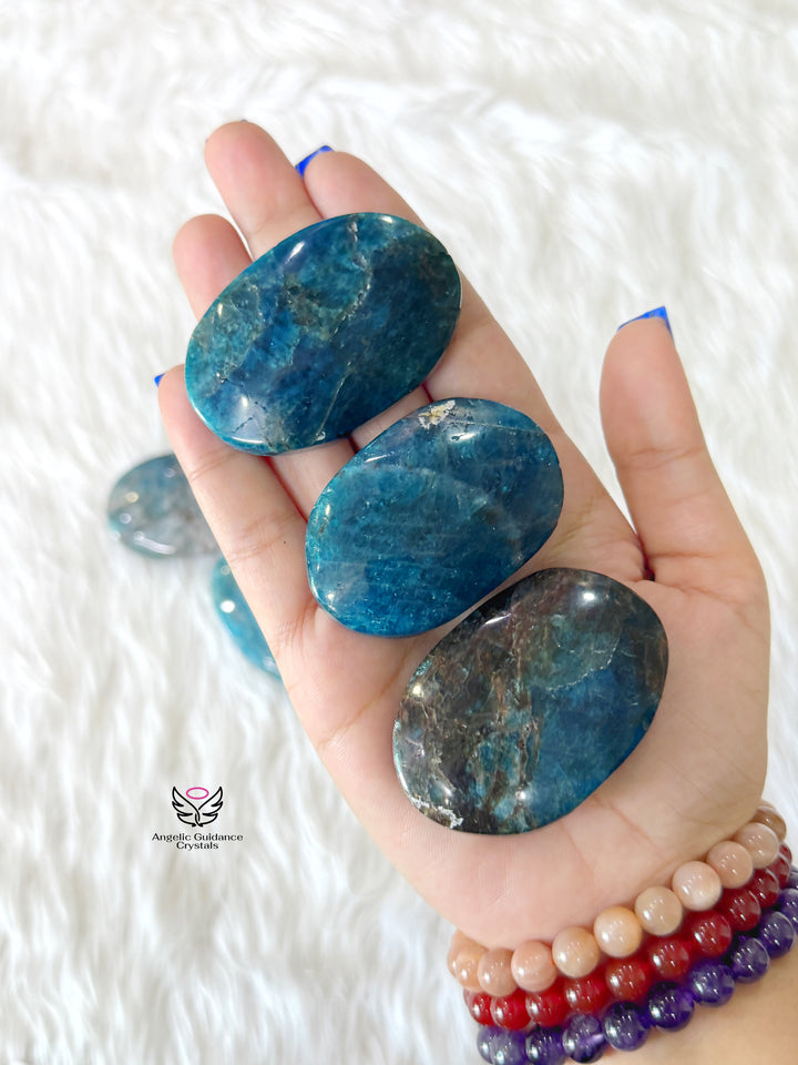 Blue Apatite Palmstone Large