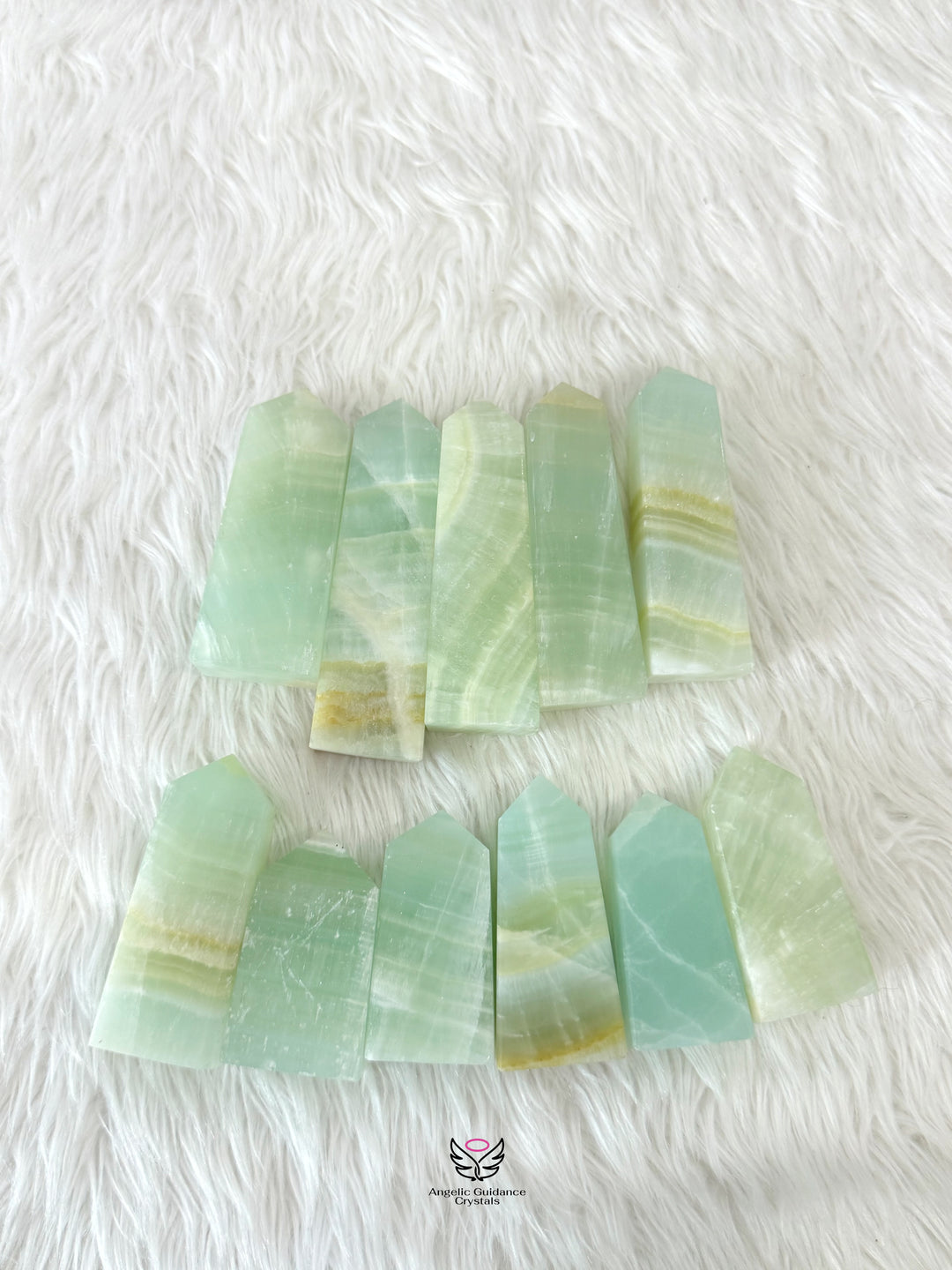 Pistachio Green Calcite Tower Medium