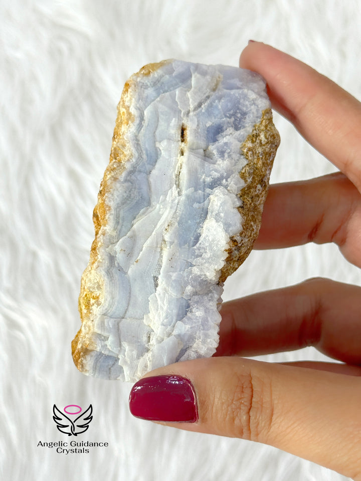 Blue Lace Agate Raw Stone Large