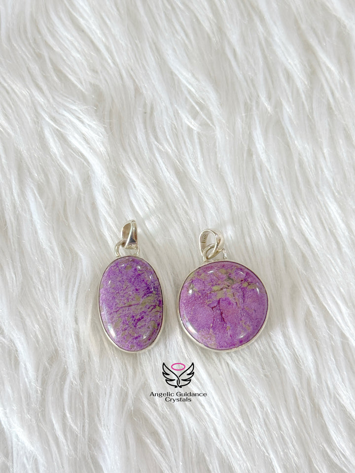 Charoite Silver Pendant | Spiritual Growth And Emotional Healing