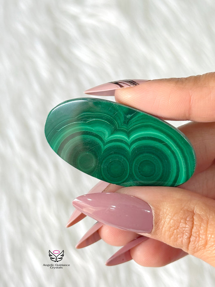 Malachite Slice Oval