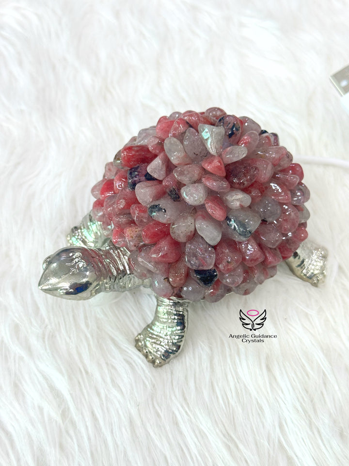 Rhodonite Tortoise Lamp