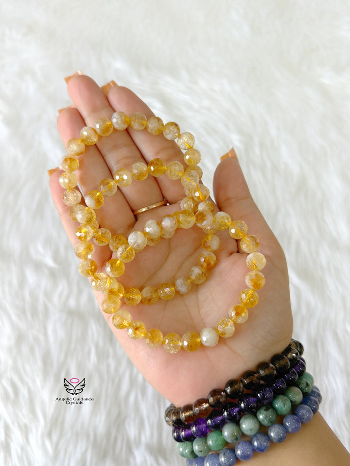 Citrine Faceted Bracelet 8mm