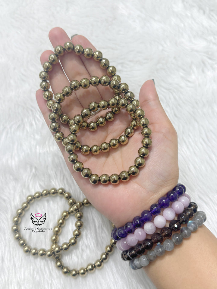 Golden Hematite Bracelet 8mm