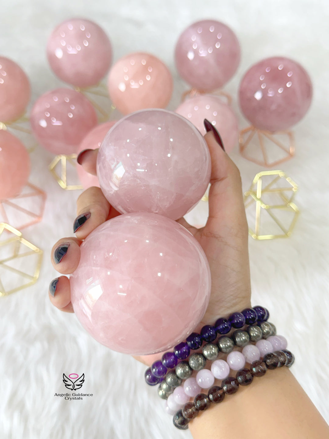 Rose Quartz Sphere Large Aaa
