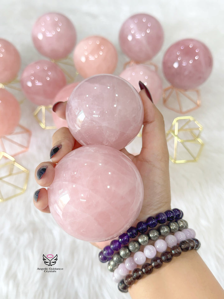 Rose Quartz Sphere Large Aaa
