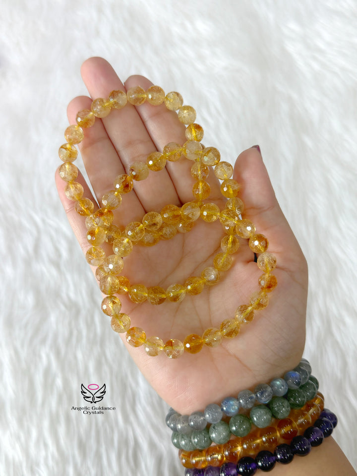 Citrine Faceted Bracelet 8mm Aaa