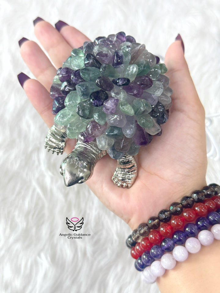 Rainbow Fluorite Tortoise Lamp 1