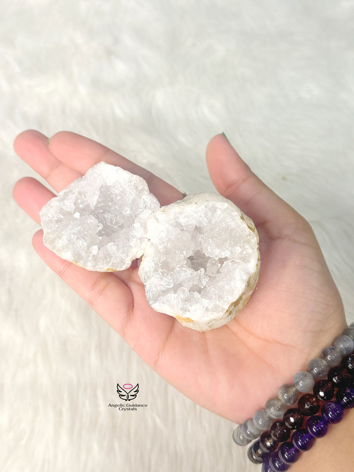 Quartz Wish Fulfilling Geode Pair