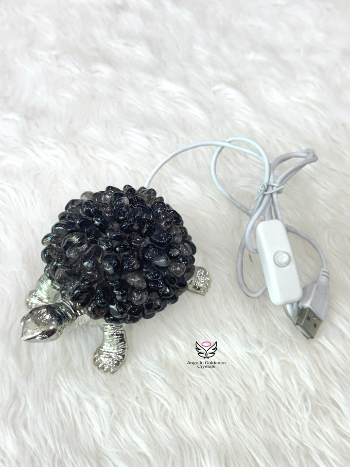 Smoky Quartz Tortoise Lamp