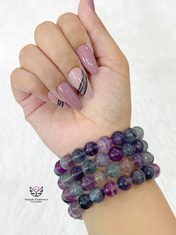 Rainbow Fluorite Bracelet Aaa 10mm