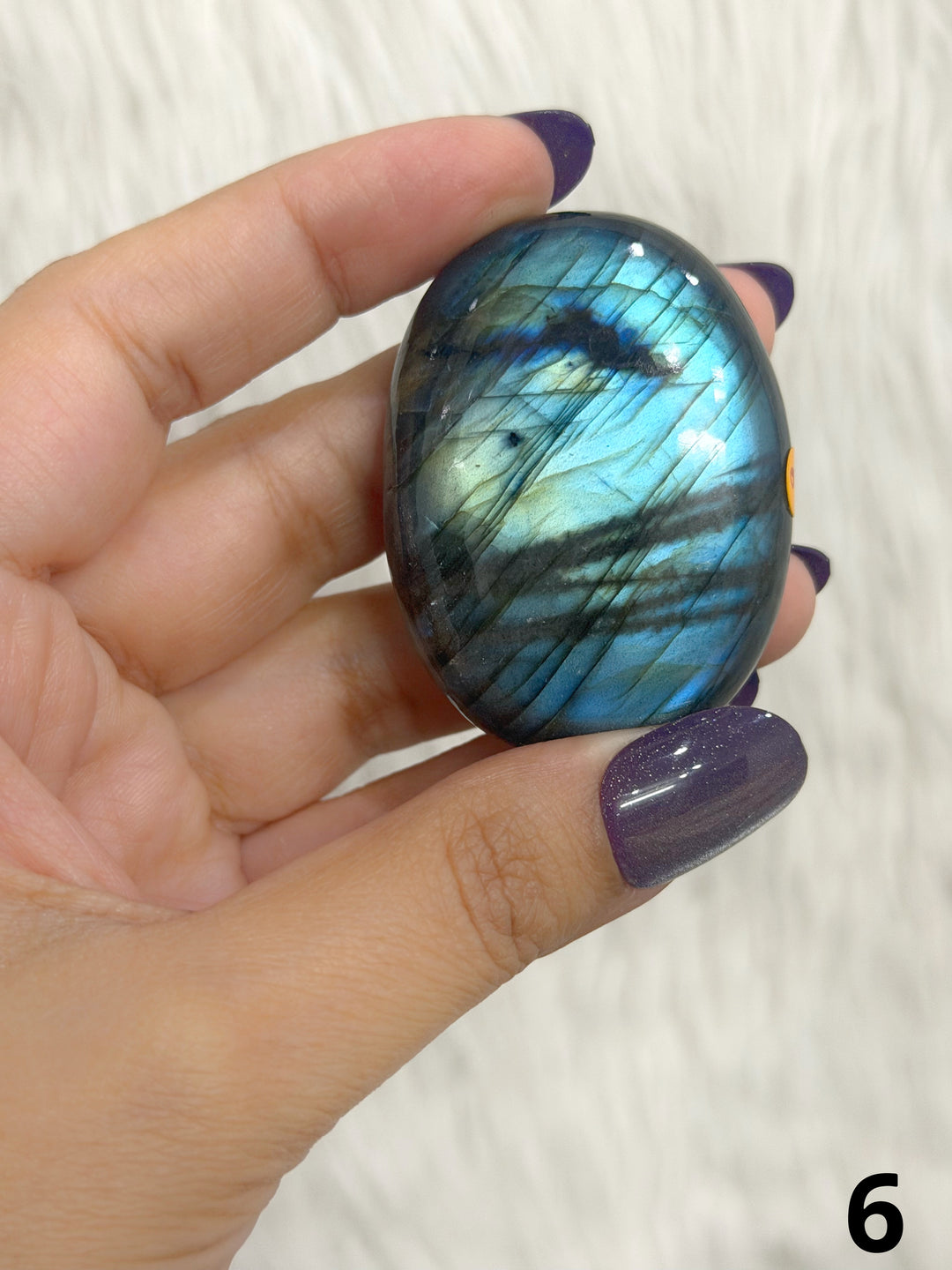 Labradorite Puffy Palm Stone For Intuition &amp; Protection