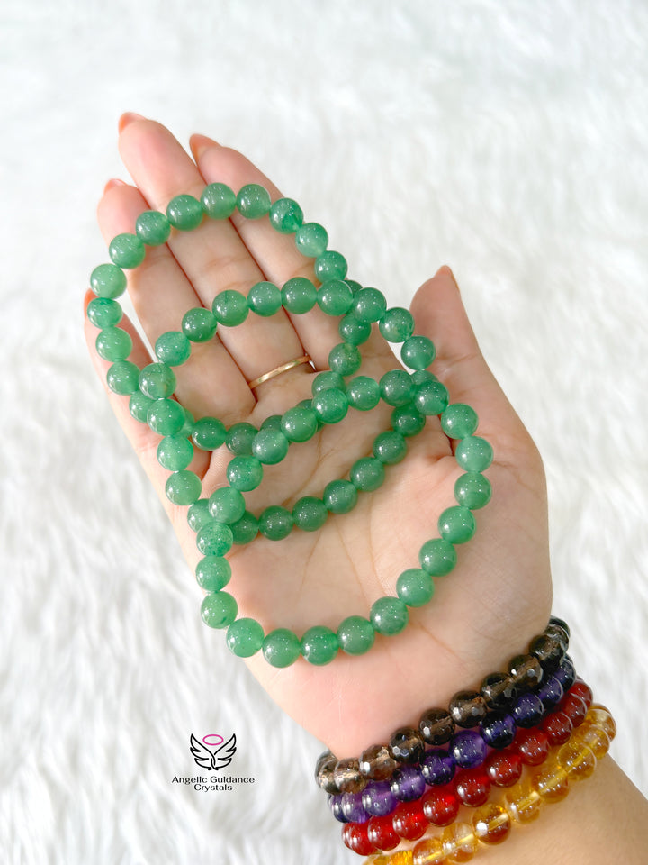 Green Aventurine Bracelet Dark 8mm