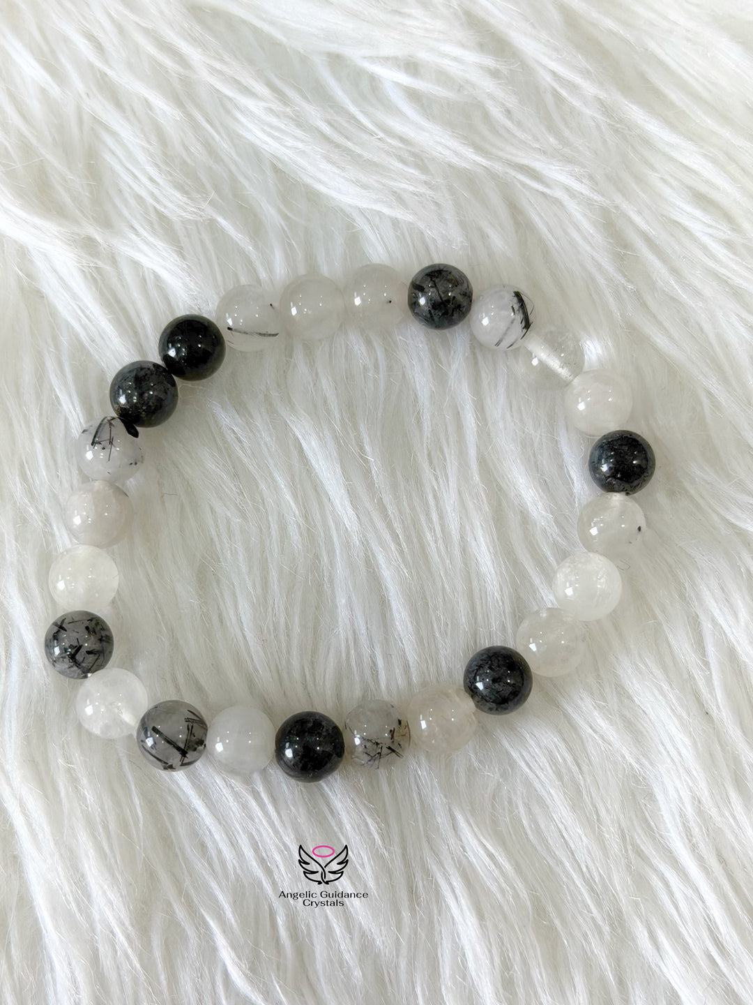 Black Rutilated Quartz Bracelet 8mm