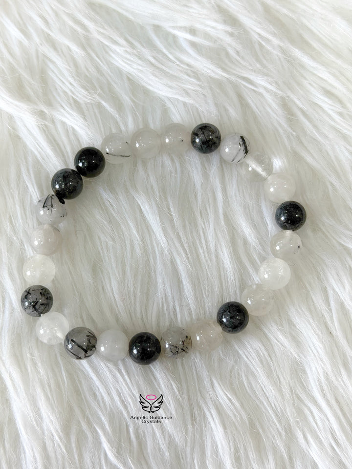 Black Rutilated Quartz Bracelet 8mm