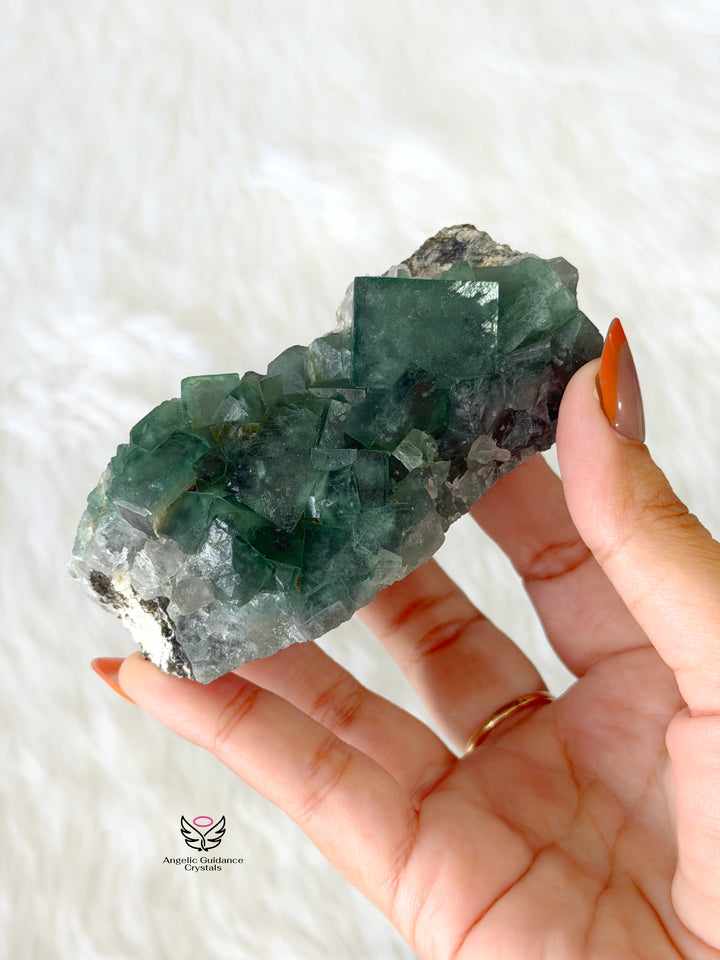 Green Fluorite Cubic Cluster 7
