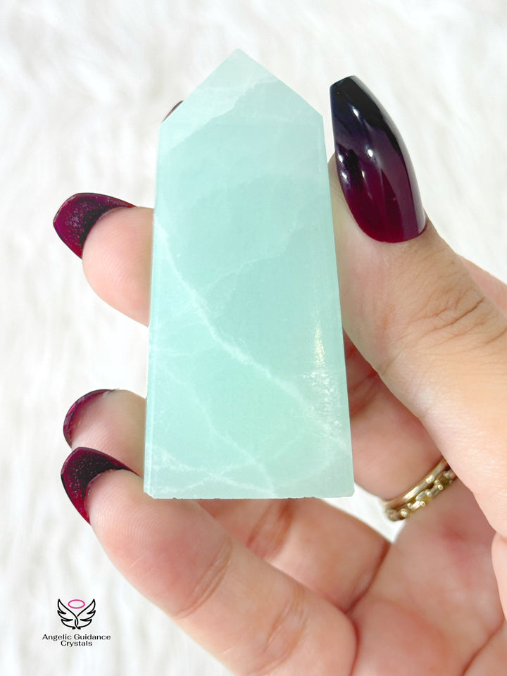 Pistachio Green Calcite Tower Medium