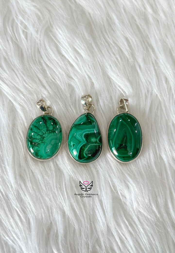 Malachite Silver Pendant | Growth And Abundance