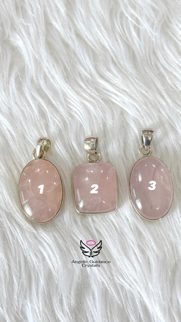 Rose Quartz Silver Pendant | Love And Compassion