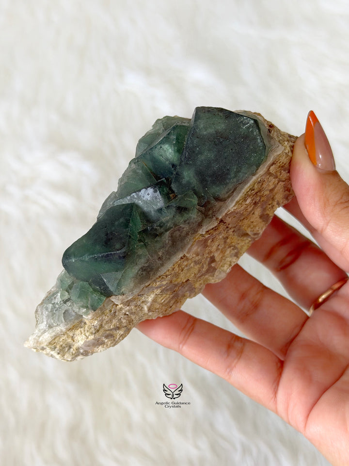 Green Fluorite Cubic Cluster 5