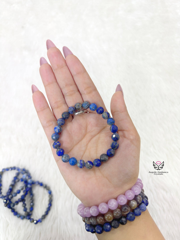 Lapis Lazuli Faceted Bracelet 8mm Aaa