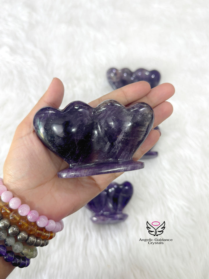 Amethyst Twin Heart