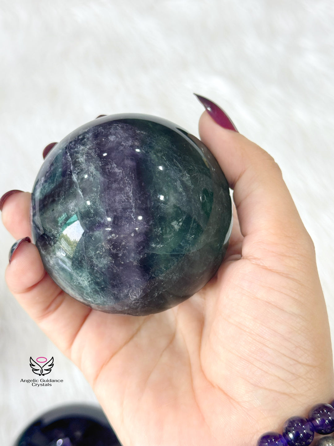 Rainbow Fluorite Sphere  Large AAA